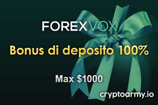 Bonus sul deposito100% ForexVox