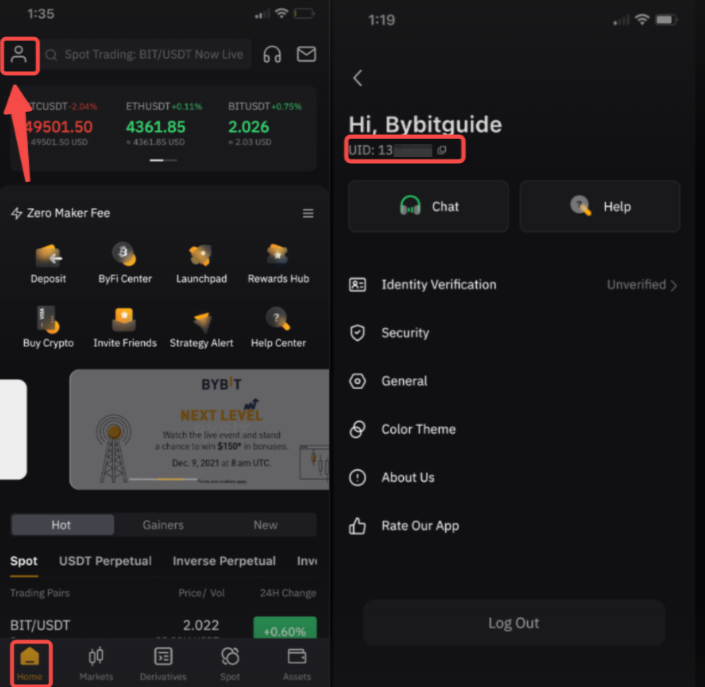 what is bybit uid where to find it