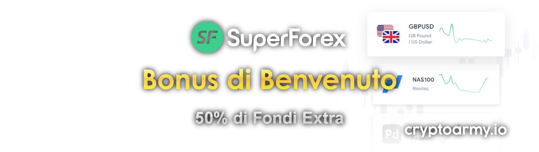 Bonus di benvenuto del 50% SuperForex