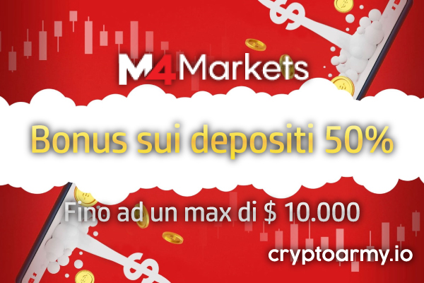 Bonus sui depositi 50% M4Markets