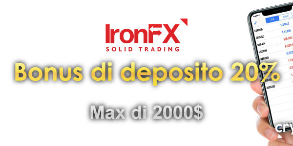 Bonus sui depositi del 20% IronFX