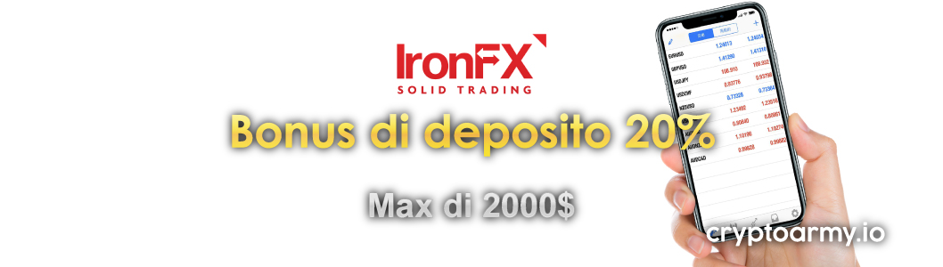 Bonus sui depositi del 20% IronFX