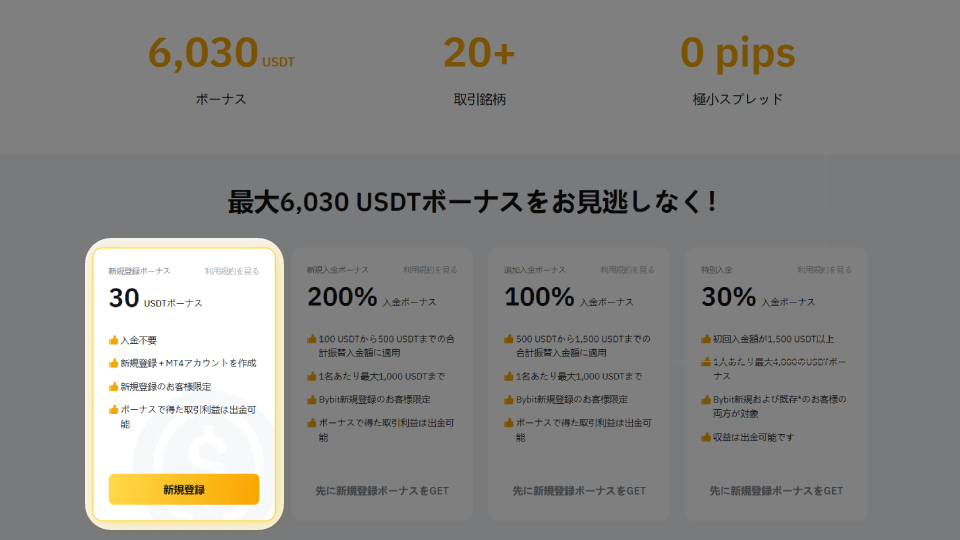 仮想通貨取引所 Bybit（バイビット）のMT4アカウント作成キャンペーン・第二弾の口座開設ボーナス 30 USDTのお知らせです。