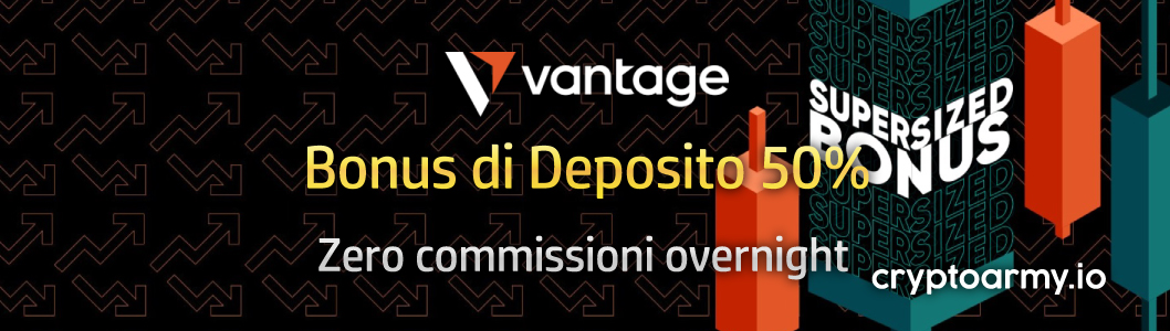 Bonus di Deposito 50% Vantage