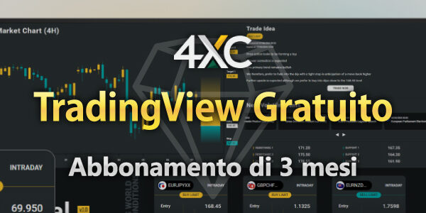 Abbonamento gratuito a TradingView con 4XC