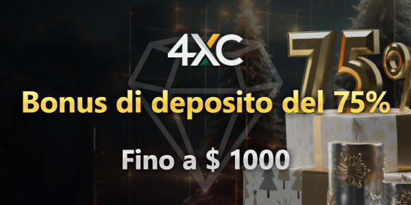 Bonus sul Deposito del 75% da 4XC